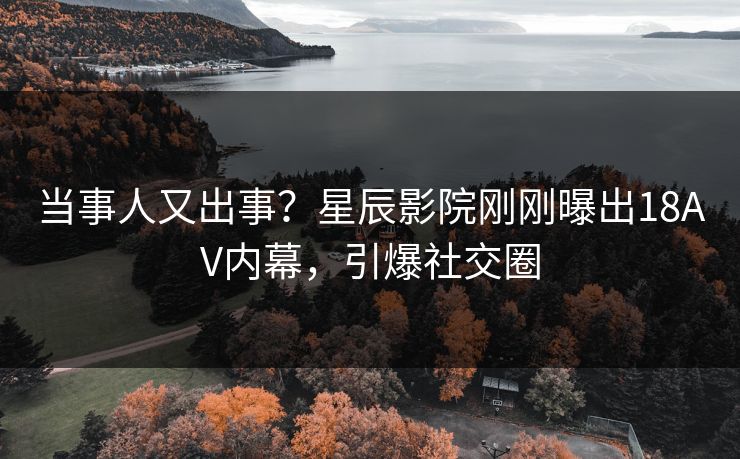 当事人又出事？星辰影院刚刚曝出18AV内幕，引爆社交圈