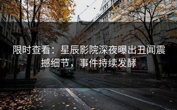 限时查看：星辰影院深夜曝出丑闻震撼细节，事件持续发酵