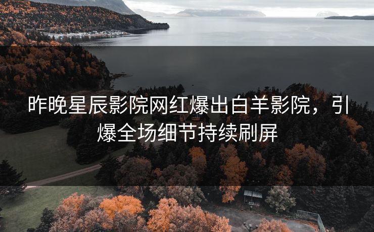 昨晚星辰影院网红爆出白羊影院，引爆全场细节持续刷屏