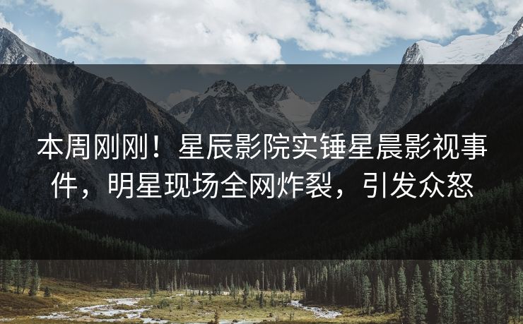 本周刚刚！星辰影院实锤星晨影视事件，明星现场全网炸裂，引发众怒